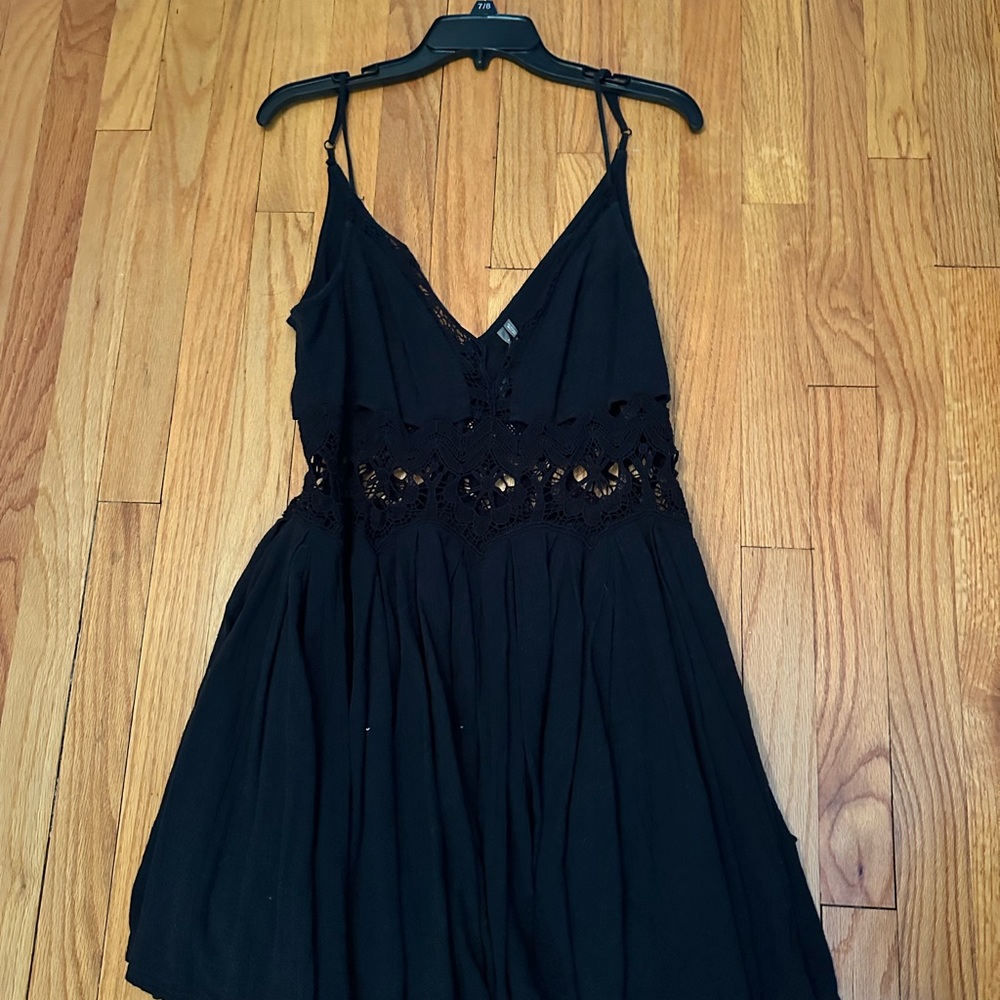 Anthropologie Black Lace Detail Top